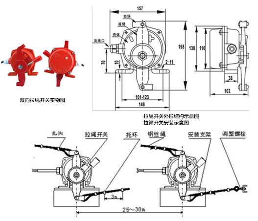 拉繩開關(guān)，外形結(jié)構(gòu)及安裝圖.jpg